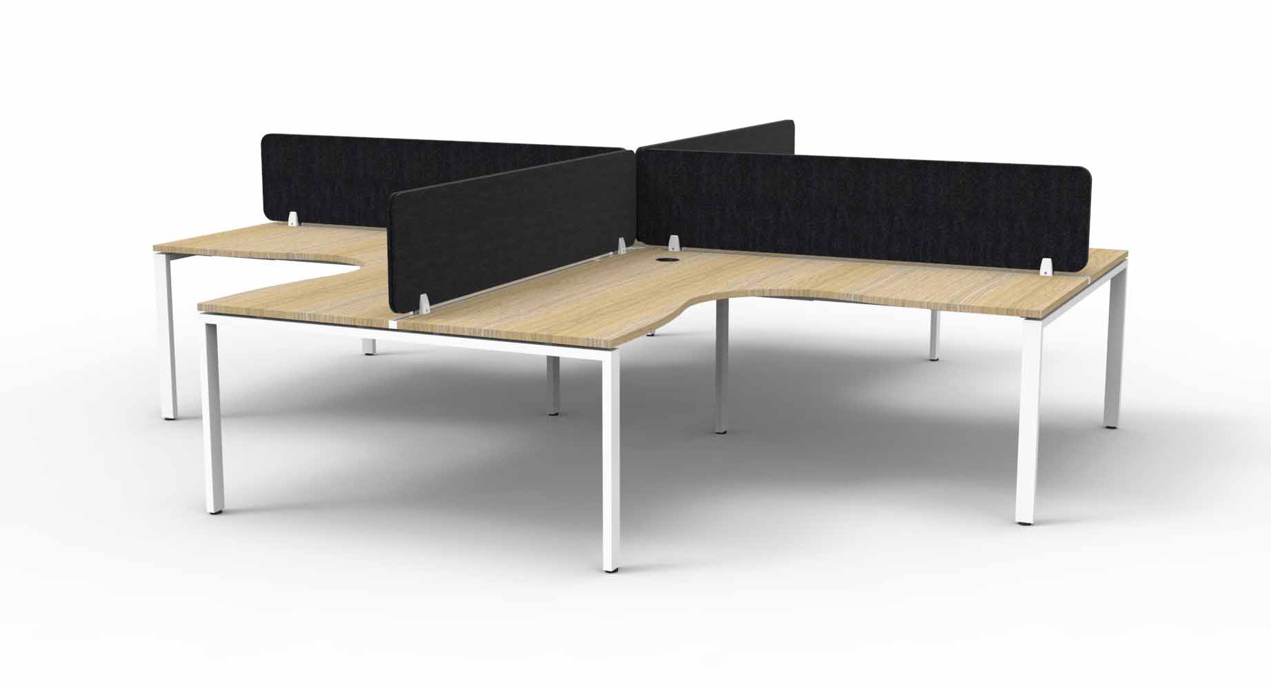 Profile 4 Person Corner Workstation - with Eco Screen